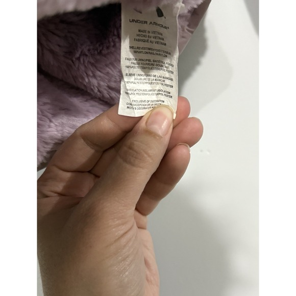 Under Armour Girls Puffer Hooded Jacket Pink Youth 4 - Picture 4 of 7